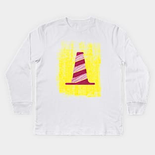 Caution: Traffic Cone Kids Long Sleeve T-Shirt